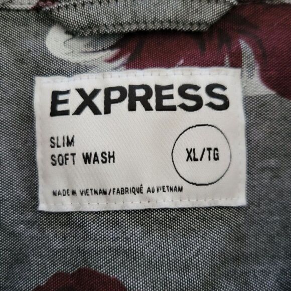 Express Men's Floral Short Sleeve Shirt (Size XL) - Picture 5 of 8